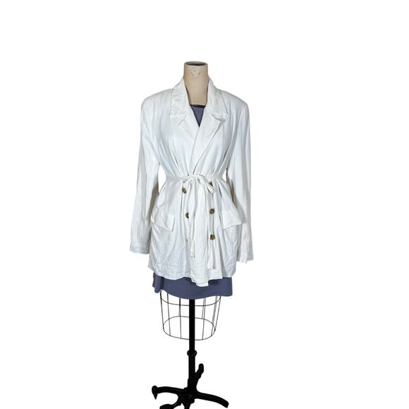 Free People Ivory Olivia tie Blazer womens size Medium - Picture 1 of 4